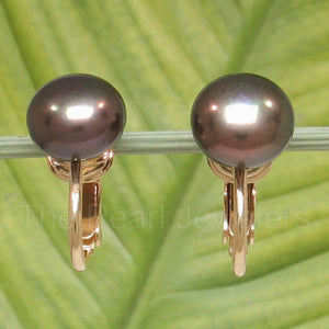 14k Gold Filled Clip-On Black Pearl Earrings (Non-Pierced)
