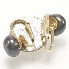 Load image into Gallery viewer, 14k Gold Filled Clip-On Black Pearl Earrings (Non-Pierced)