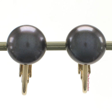 14k Gold Filled Clip-On Black Pearl Earrings (Non-Pierced)