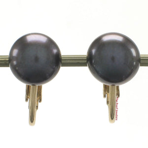 14k Gold Filled Clip-On Black Pearl Earrings (Non-Pierced)