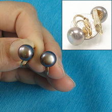 Load image into Gallery viewer, 14K Gold Filled Clip-On Black Pearl Earrings (Non-Pierced)