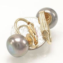 Load image into Gallery viewer, 14K Gold Filled Clip-On Black Pearl Earrings (Non-Pierced)