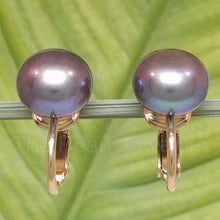 Load image into Gallery viewer, 14K Gold Filled Clip-On Black Pearl Earrings (Non-Pierced)