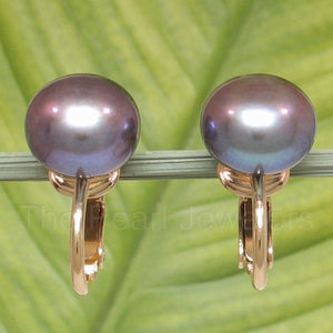 14K Gold Filled Clip-On Black Pearl Earrings (Non-Pierced)