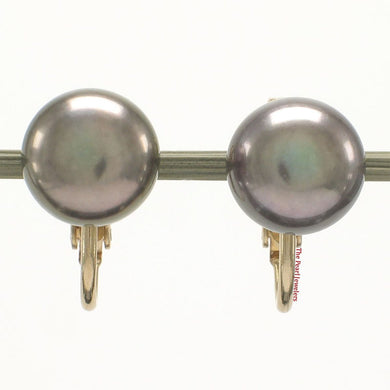 14K Gold Filled Clip-On Black Pearl Earrings (Non-Pierced)