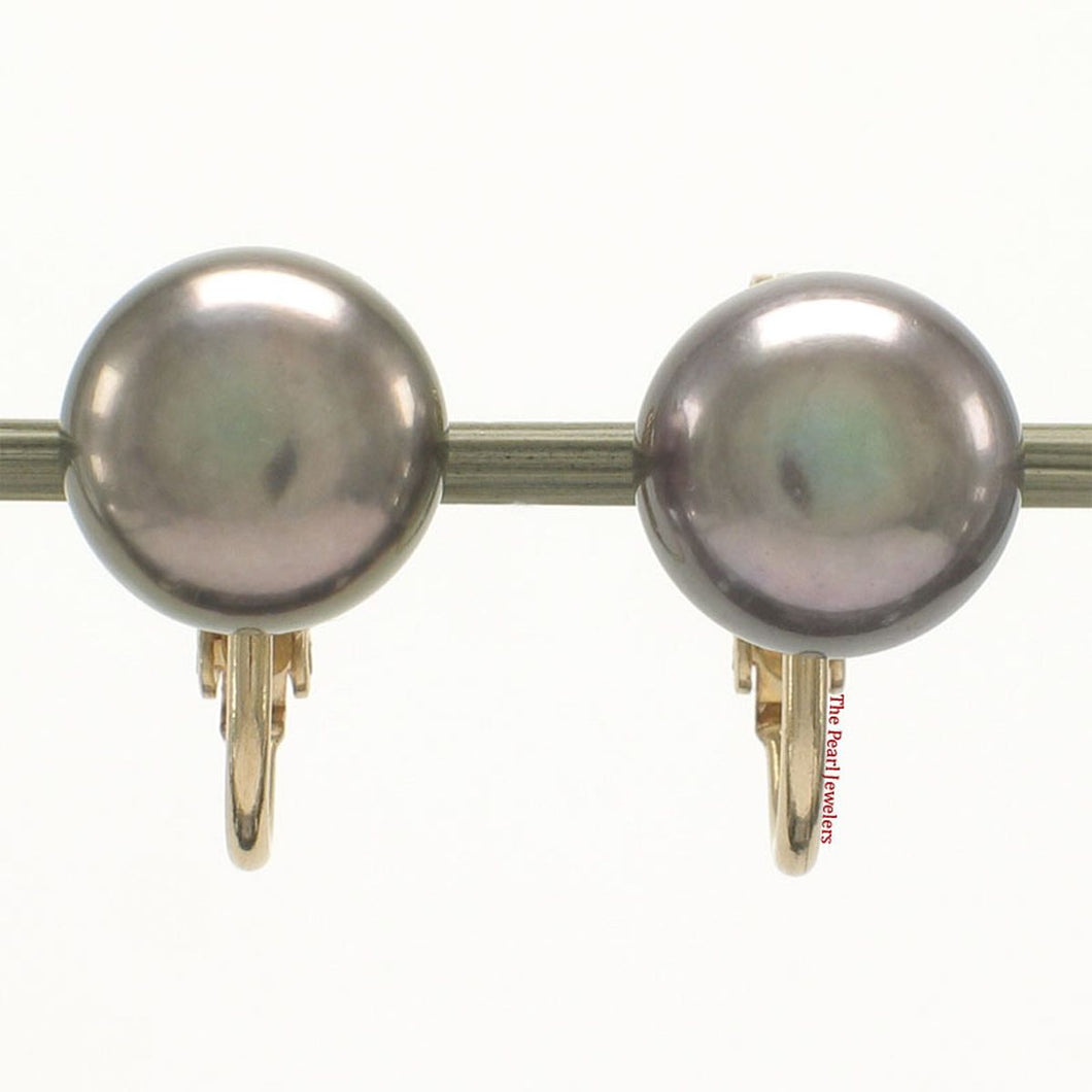 14K Gold Filled Clip-On Black Pearl Earrings (Non-Pierced)