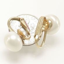 Load image into Gallery viewer, 14k Gold Filled Clip-On White Pearl Earrings (Non-Pierced)