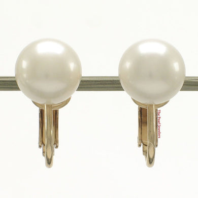 14k Gold Filled Clip-On White Pearl Earrings (Non-Pierced)