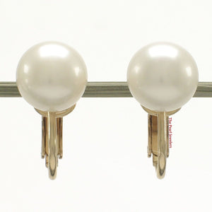 14k Gold Filled Clip-On White Pearl Earrings (Non-Pierced)
