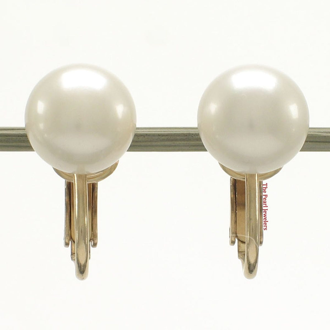 14k Gold Filled Clip-On White Pearl Earrings (Non-Pierced)