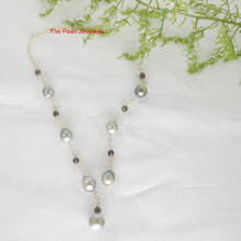 Load image into Gallery viewer, 14k Gold-Filled Seven Baroque Gray Tahitian Pearls &amp; Smoky Quartz Necklace