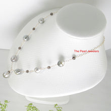 Load image into Gallery viewer, 14k Gold-Filled Seven Baroque Gray Tahitian Pearls &amp; Smoky Quartz Necklace