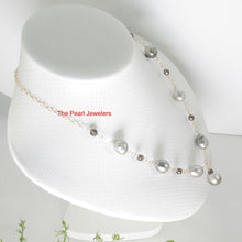 Load image into Gallery viewer, 14k Gold-Filled Seven Baroque Gray Tahitian Pearls &amp; Smoky Quartz Necklace