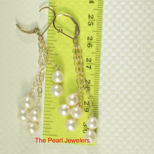 Load image into Gallery viewer, 14k Gold-Filled Triple Drop White Pearl Leverback Earrings