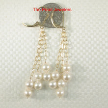 Load image into Gallery viewer, 14k Gold-Filled Triple Drop White Pearl Leverback Earrings