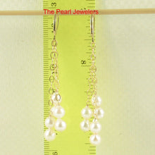 Load image into Gallery viewer, 14k Gold-Filled Triple Drop White Pearl Leverback Earrings