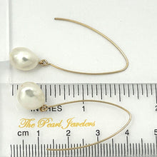Load image into Gallery viewer, 14k Gold Filled V-Wire White Baroque Pearl Dangle Earrings