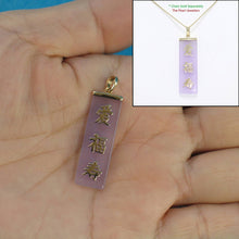 Load image into Gallery viewer, 14k Gold Good Fortune Lavender Jade Pendant