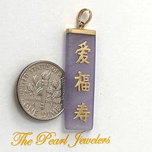 Load image into Gallery viewer, 14k Gold Good Fortune Lavender Jade Pendant