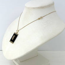 Load image into Gallery viewer, 14k Gold Greek Key Black Onyx JOY Pendant