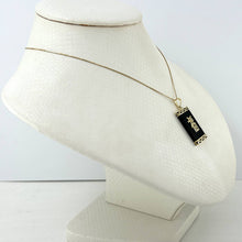 Load image into Gallery viewer, 14k Gold Greek Key Black Onyx JOY Pendant