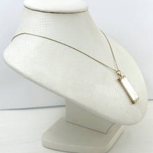 Load image into Gallery viewer, 14k Yellow Gold Greek Key White Mother of Pearl Pendant Necklace