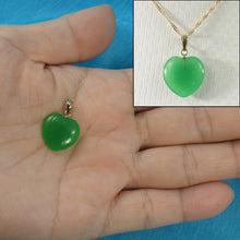 Load image into Gallery viewer, 14k Gold Green Jade Heart Pendant