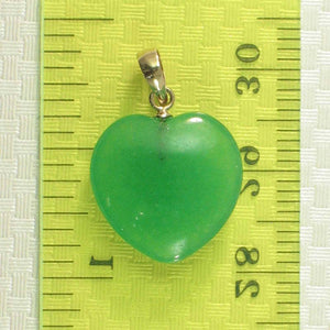 14k Gold Green Jade Heart Pendant