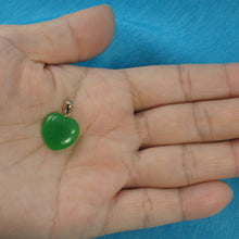 Load image into Gallery viewer, 14k Gold Green Jade Heart Pendant