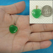 Load image into Gallery viewer, 14k Gold Green Jade Heart Pendant