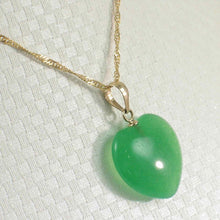 Load image into Gallery viewer, 14k Gold Green Jade Heart Pendant