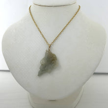 Load image into Gallery viewer, 14k Solid Yellow Gold Hand-Carved Good Fortune Carp Celadon Two-Tone Jadeite Pendant