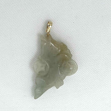 Load image into Gallery viewer, 14k Solid Yellow Gold Hand-Carved Good Fortune Carp Celadon Two-Tone Jadeite Pendant