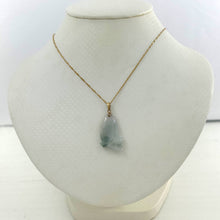 Load image into Gallery viewer, 14k Solid Yellow Gold Hand-Carved Good Fortune Carp Pale Green Jadeite Pendant Necklace