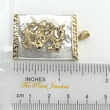 Load image into Gallery viewer, 14k Solid Yellow Gold Hand Crafted Dragon White Mother of Pearl Pendant