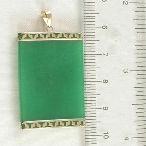14k Yellow Gold Hawaiian Bird of Paradise Green Jade Pendant Necklace