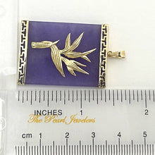 Load image into Gallery viewer, 14k Gold Hawaiian Bird of Paradise Lavender Jade Pendant Necklace