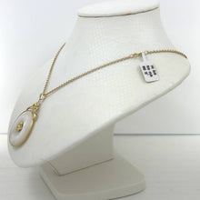 Load image into Gallery viewer, 14k Yellow Gold Hawaiian Plumeria Flower Disc Mother of Pearl Pendant Necklace