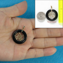 Load image into Gallery viewer, 14k Gold Joy Black Onyx Donut Pendant