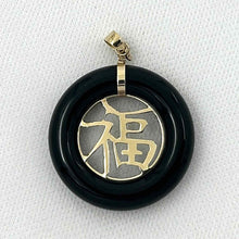 Load image into Gallery viewer, 14k Gold Joy Black Onyx Donut Pendant