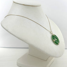 Load image into Gallery viewer, 14k Gold Joy &amp; Butterflies Disc Shape Green Jade Pendant Necklace