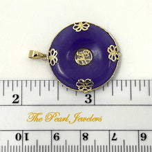 Load image into Gallery viewer, 14k Gold Joy &amp; Butterflies Disc Shape Lavender Jade Pendant Necklace