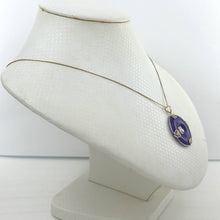 Load image into Gallery viewer, 14k Gold Joy &amp; Butterflies Disc Shape Lavender Jade Pendant Necklace