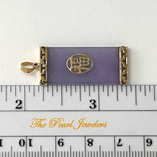 Load image into Gallery viewer, 14k Gold Joy Rectangle Purple Jade Pendant