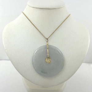 14k Yellow Gold “Blessing” Disc Jadeite Pendant