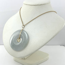 Load image into Gallery viewer, 14k Yellow Gold “Blessing” Disc Jadeite Pendant