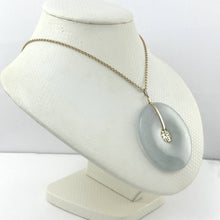 Load image into Gallery viewer, 14k Yellow Gold “Blessing” Disc Jadeite Pendant