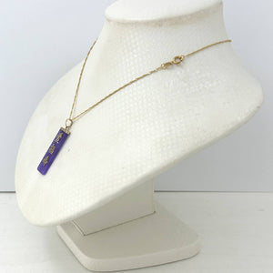 14k Yellow Gold Lavender Jade Love, Joy & Longevity Pendant