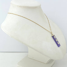 Load image into Gallery viewer, 14k Yellow Gold Lavender Jade Love, Joy &amp; Longevity Pendant