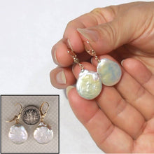 Load image into Gallery viewer, 14K Yellow Gold White Coin Pearl Dangle Earrings (Heavier Set)